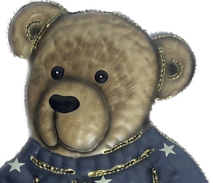 Home Interiors Americana Teddy Bear Wall Plaque 4th Of July Indoor Outdoor Decor