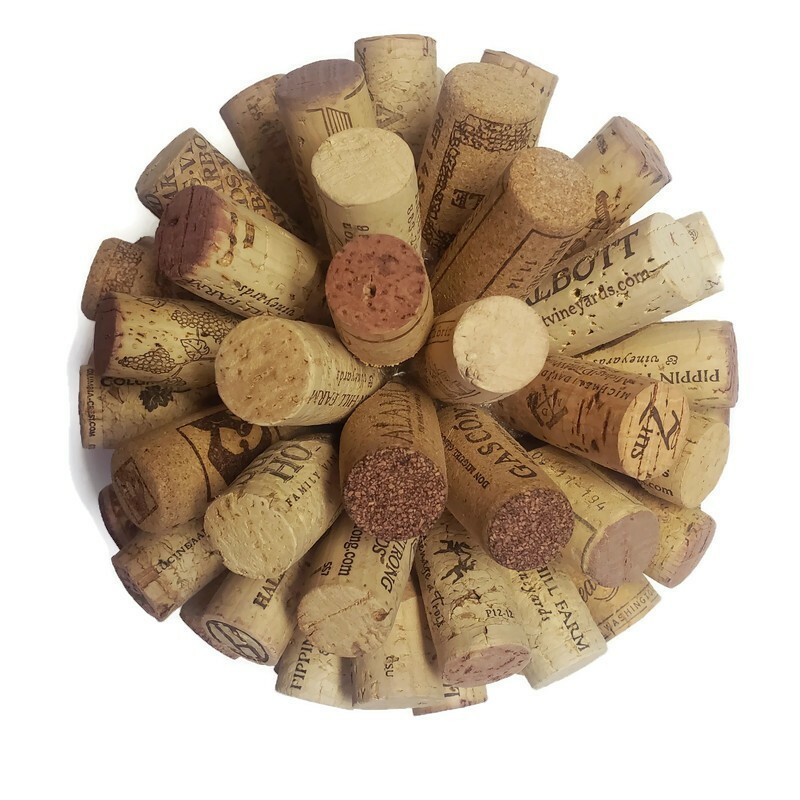 Handmade Wine Cork Art Silhouette Tabletop Sculpture Rustic Kitchen Bar Decor