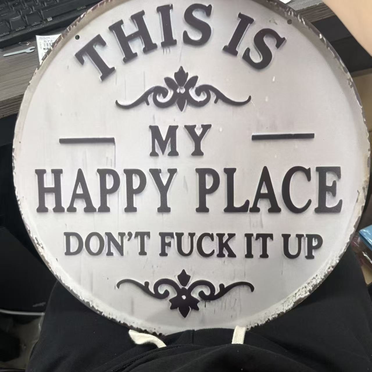 This Is My Happy Place Don’t F It Up Metal Sign Vintage Sign for Home & Garden