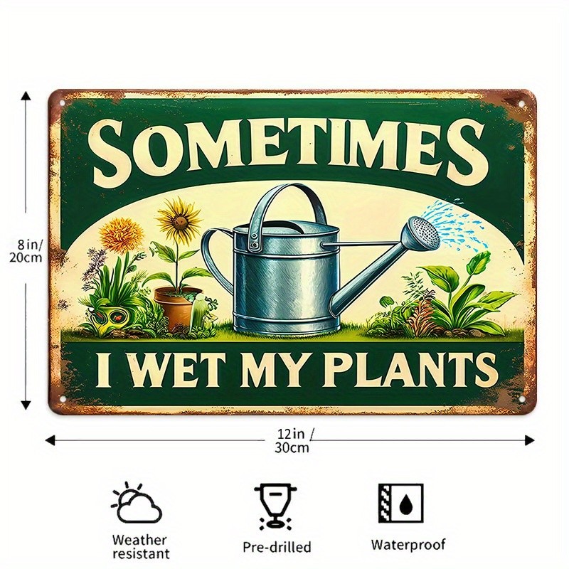 Vintage Metal Garden Sign Humorous Wall Decor Plant Lovers Outdoor Indoor Decor