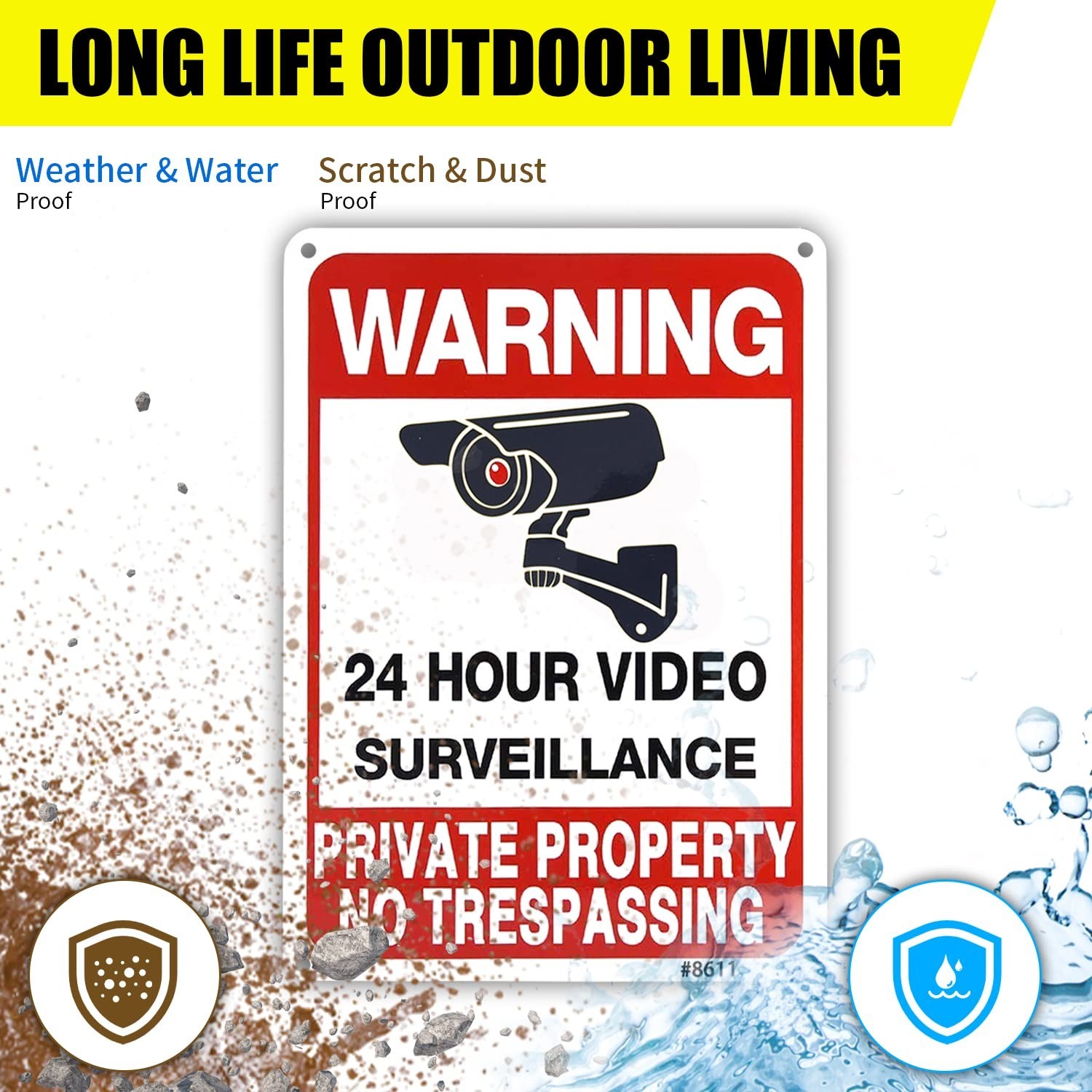 4-Pack Metal No Trespassing Signs Private Property 10 x 7 inch Rust Free 0.04