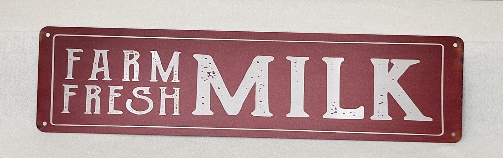 Red Farm Fresh Milk Rustic Farmhouse Metal Sign
