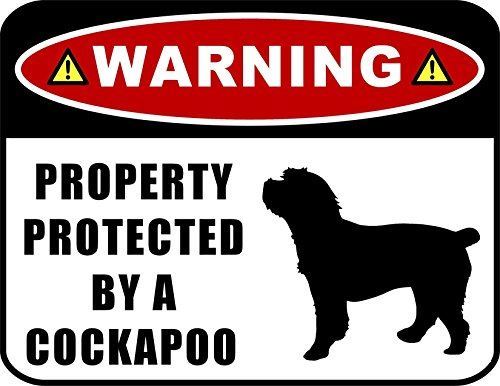 Warning Property Protected by a Cockapoo (SILHOUETTE) Laminated Dog Sign