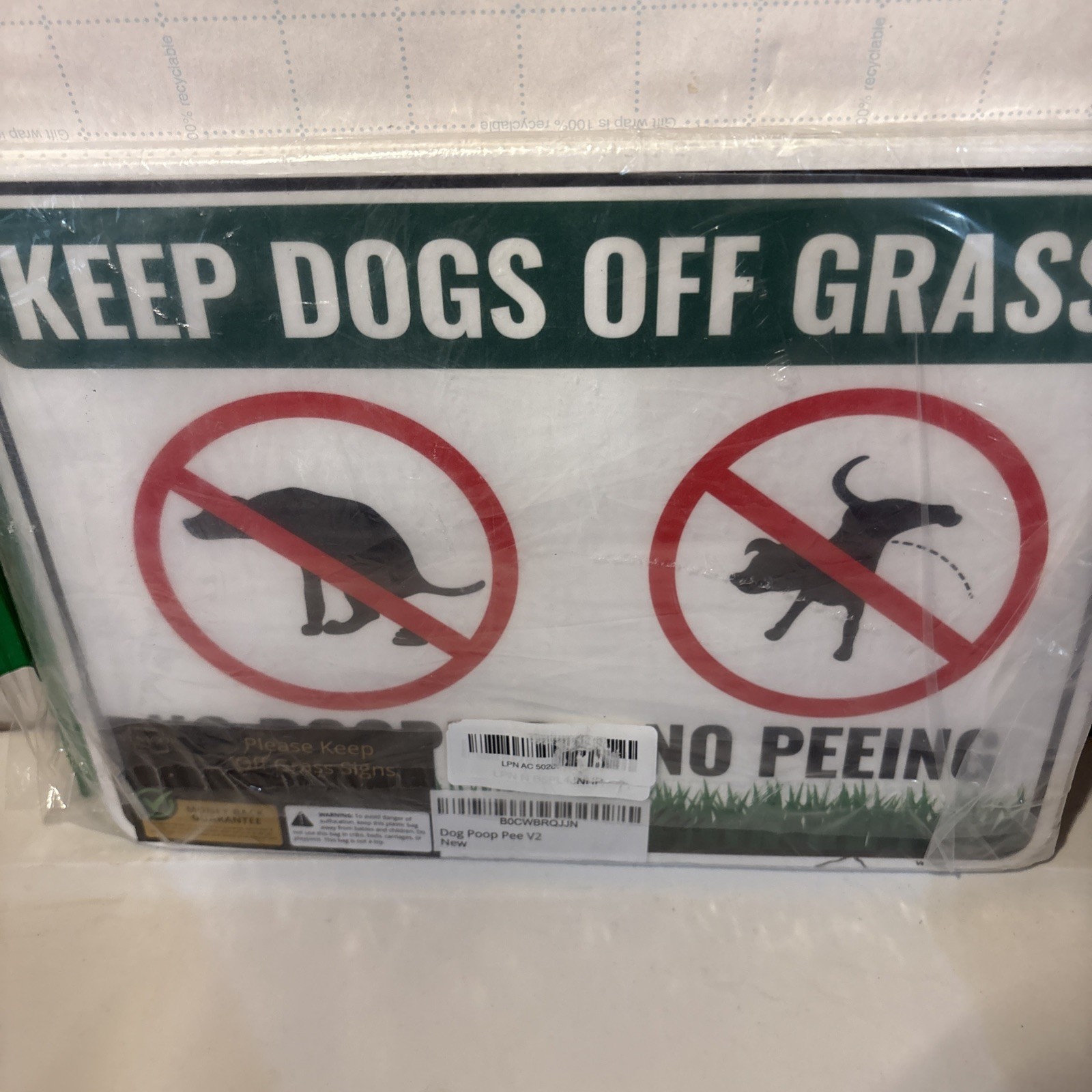 2PC Keep Dogs Off Grass Sign with Stake 12 Inches by 9 Inches – Plastic…