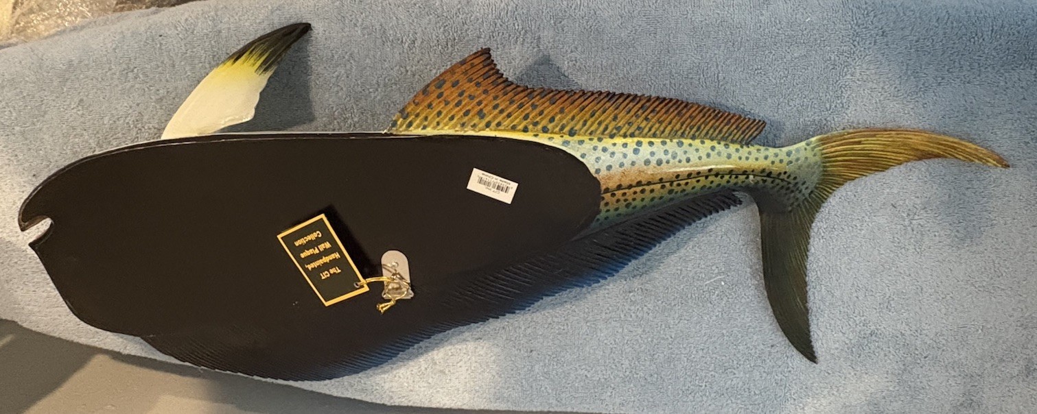Mahi Mahi, 28” Wall Decor. Hand painted. Nautical Beach Decor. Fishing Decor.