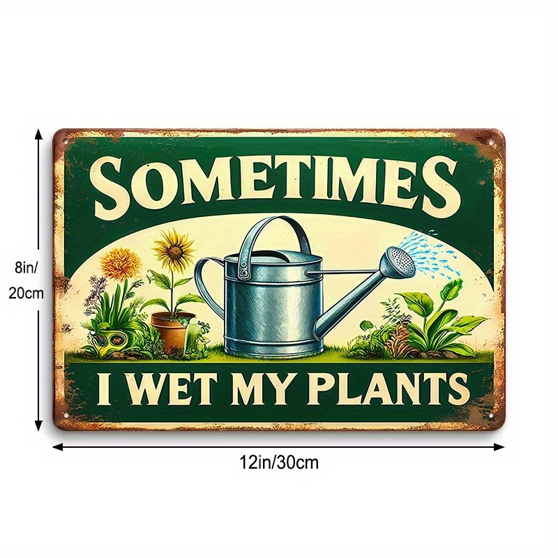 Vintage Metal Garden Sign Humorous Wall Decor Plant Lovers Outdoor Indoor Decor