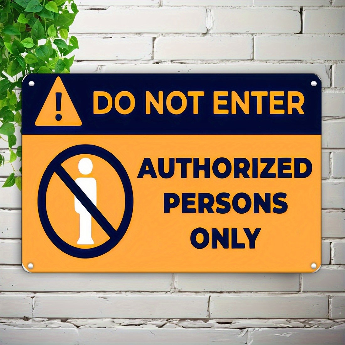Do Not Enter Authorized Persons Only Metal Sign Factory Restricted Area Decor
