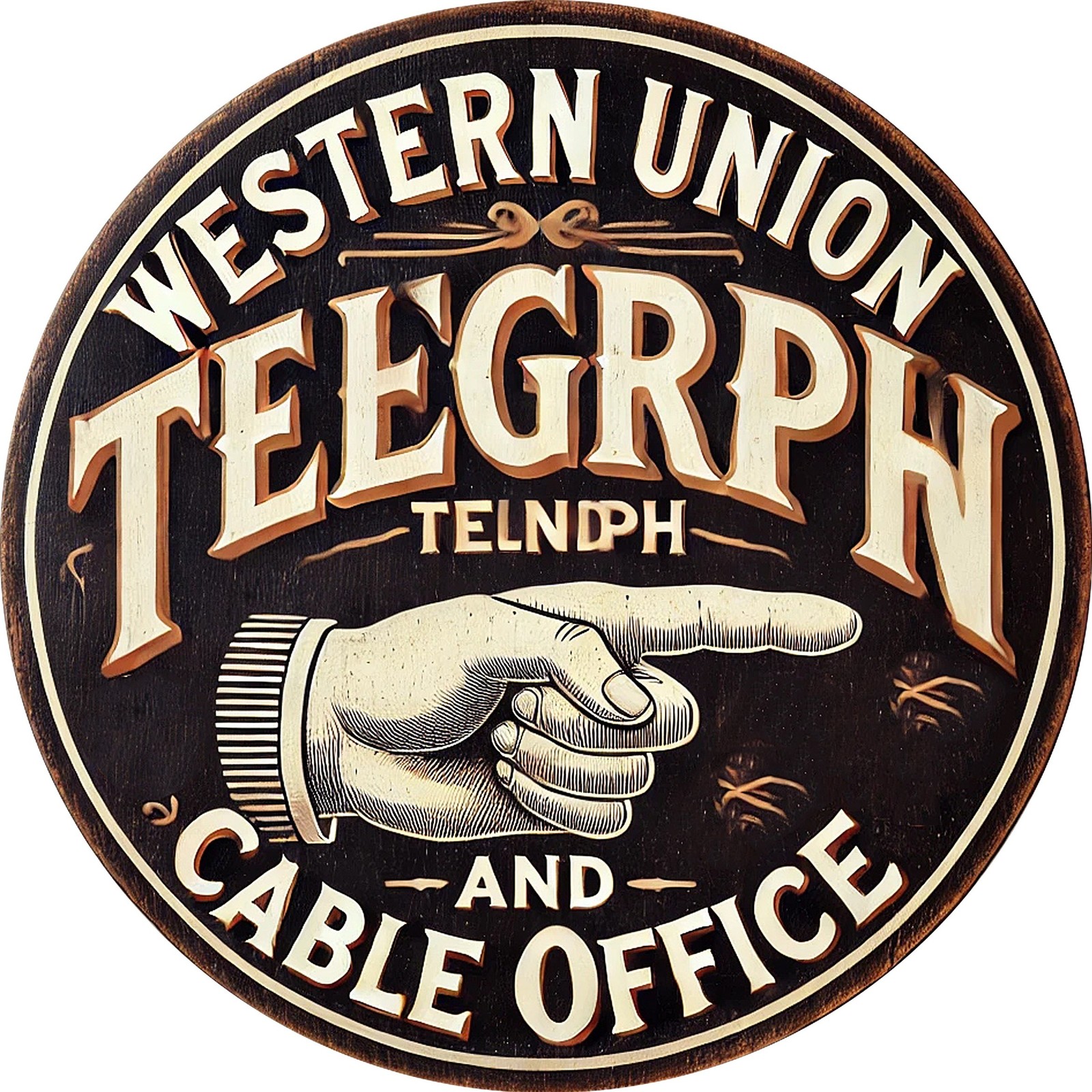 1pc Western Union Telegraph Tin Metal Signs, 8×8 inches Vintage Wall Art, Waterp