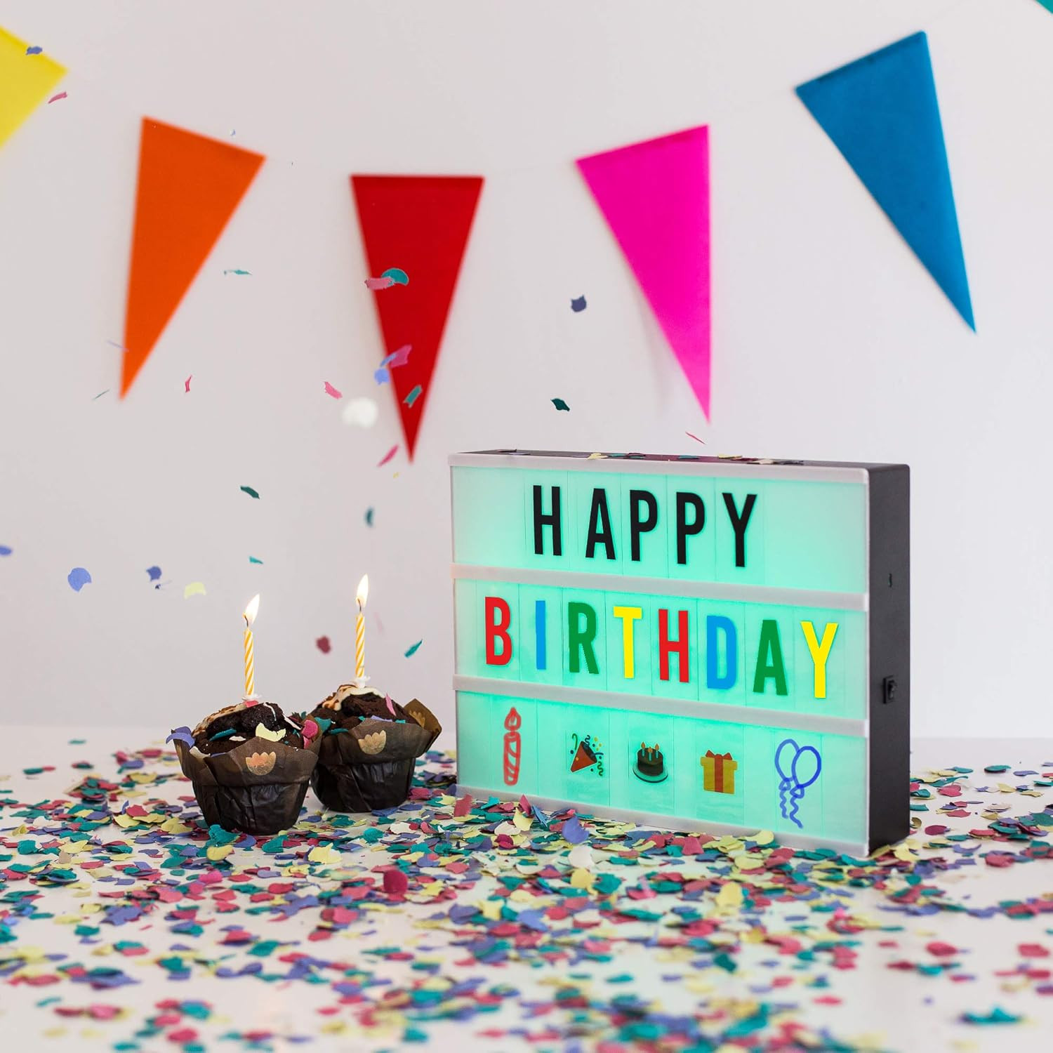 BONNYCO Cinema Light Box Color Changing with 400 Letters, Emojis, Remote Control