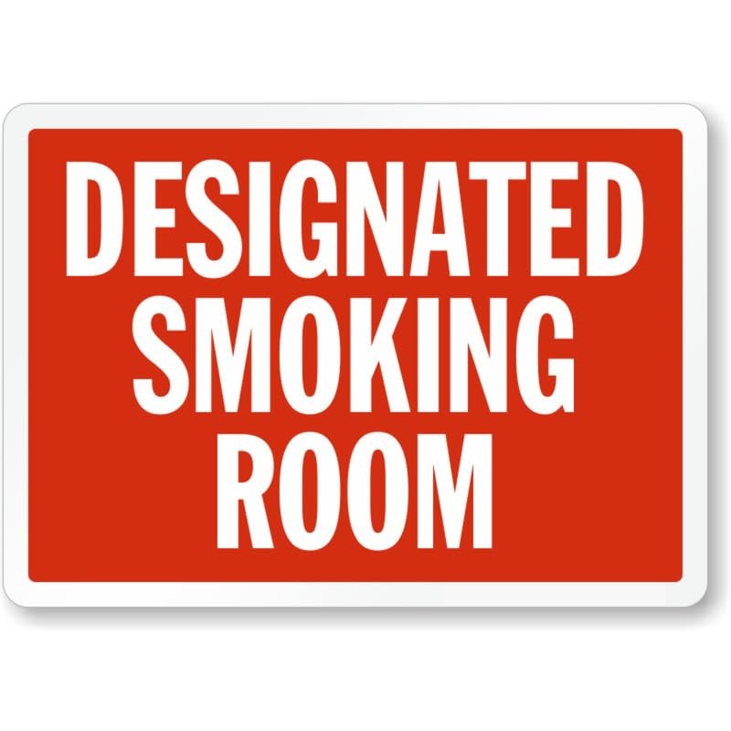 Designated Smoking Area b01058 Aluminum Weatherproof Sign